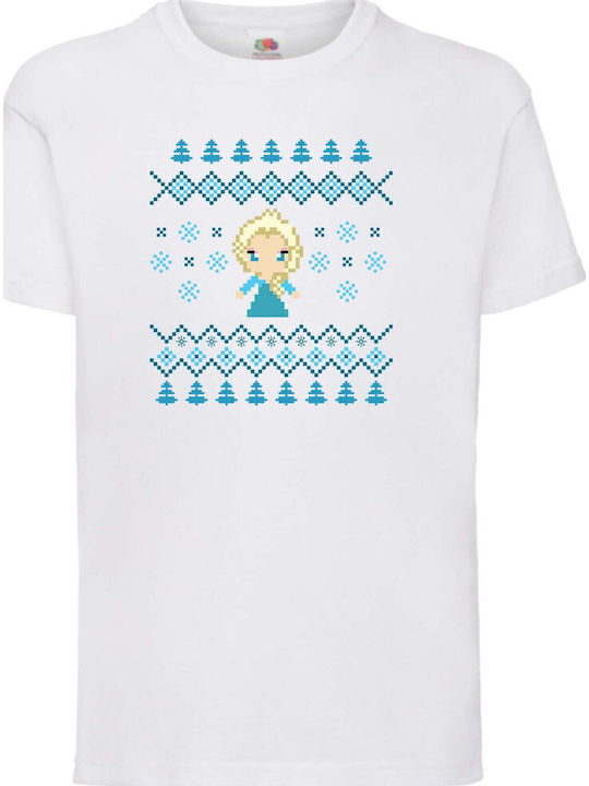 Kid T-shirt Tralala Frozen Elsa Christmas White