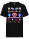 Kid's Christmas Holiday Short-sleeved T-shirt Tralala Captain America Black