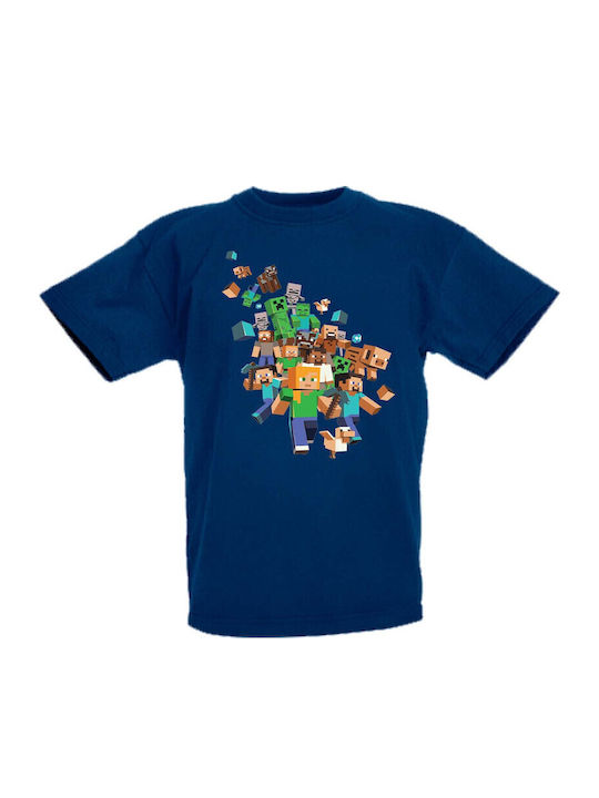 Детска тениска Tralala Minecraft 3 тъмносиня