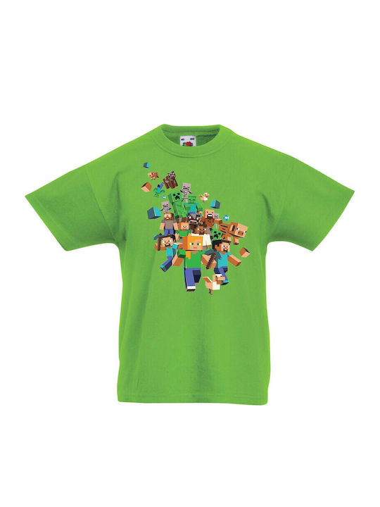 Tricou pentru copii Tralala Minecraft 3 Lime