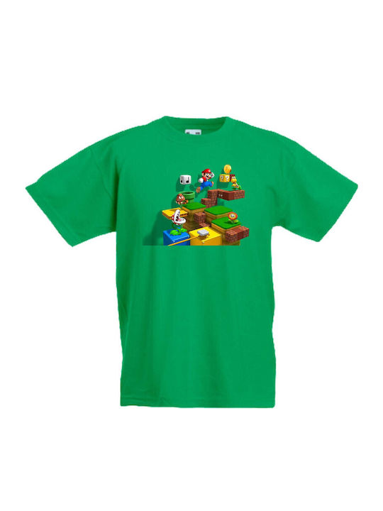 Детска тениска Tralala Super Mario Game Scene зелена