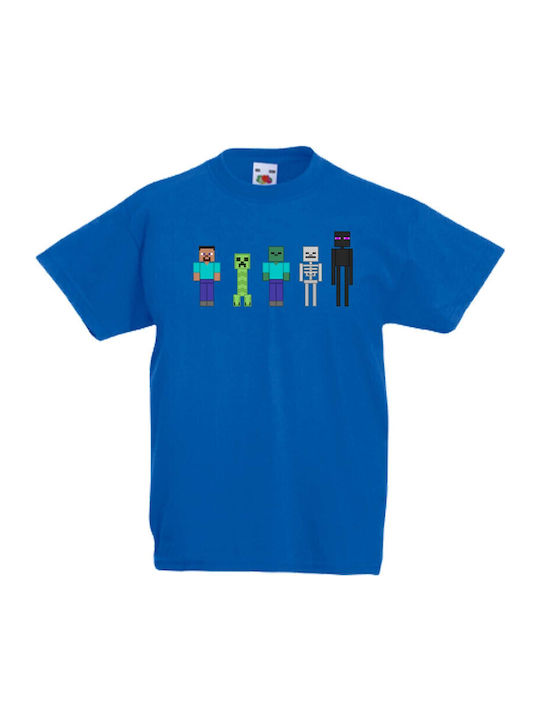 Tricou pentru copii Tralala Minecraft 7 Albastru