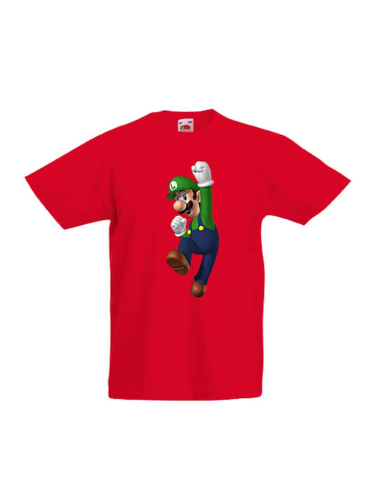 Kinder T-Shirt Tralala Super Mario Luigi Rot