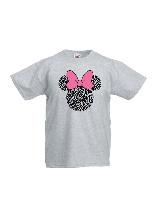 Kinder T-Shirt Minnie Maus Mickey Maus Disney Tralala Minnie Kopf 6 Grau