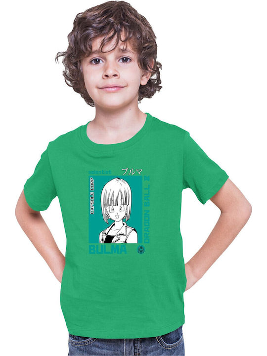 Tricou Copii Dragon Ball Z Tralala Bulma 01 Verde