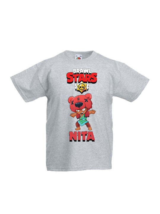 Детска тениска Tralala Brawl Stars Nita 1 Сива