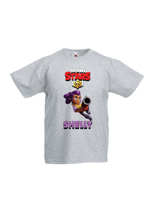 Детска тениска Tralala Brawl Stars Shelly 3 Сива