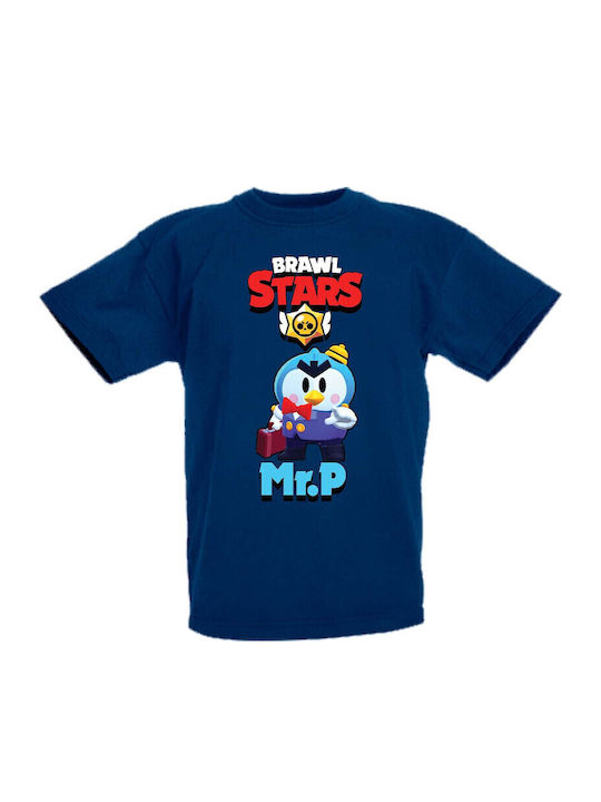 Kinder T-Shirt Tralala Brawl Stars Mr P Marineblau