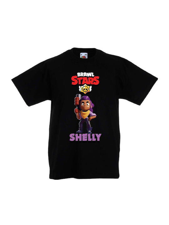 Детска тениска Tralala Brawl Stars Shelly 2 Черна