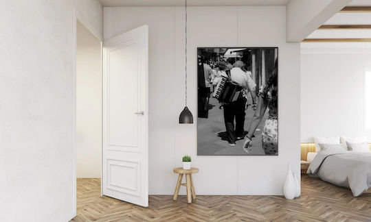 Painting Street Musician In Crowd 70x100