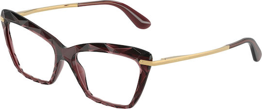 Dolce & Gabbana Дамски Ацетатен Рамки За Очилa Пеперуда Бордо DG5025 30
