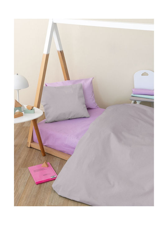 Palamaiki Etoile Baby Bettlaken Für Krippe Baumwolle Silber Gray 130x170cm