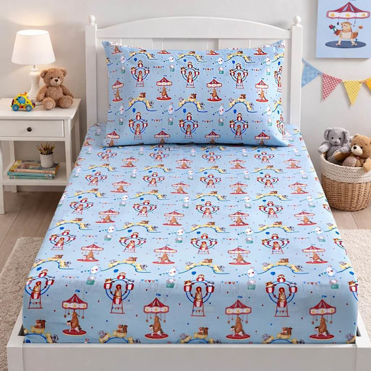 Astron Italy Σετ Σεντόνια Μονά Βαμβακερά Luna Park 175x260cm 3τμχ
