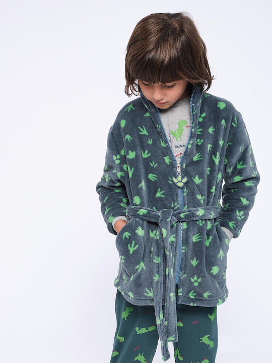 Muydemi Детски халат Зимна Поларена Dark Green