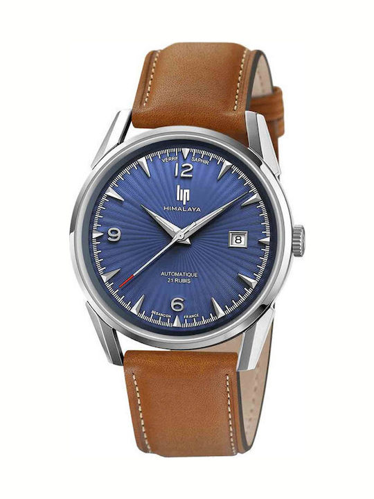 Lip Watches Men's Watch Automatic with Brown Leather Strap