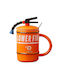Cana Ceramică Cu Capac Pufo Stop Foc Lingură Cafea Ceai 400 Ml Portocaliu