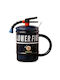 Ceramic Mug Lid Pufo Stop Fire Spoon Coffee Tea 400 Ml Blue
