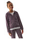 Sportlich Kinderstrickjacke mit Kapuze Lila