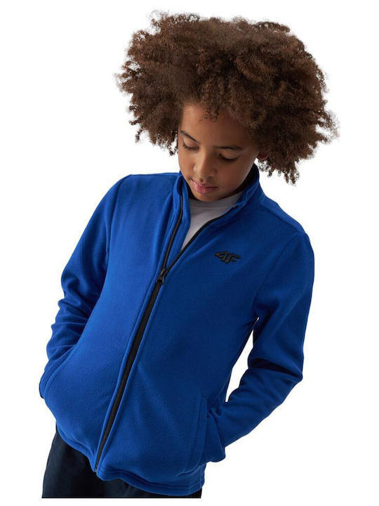 4F Sportlich Kinderstrickjacke Fleece Blau