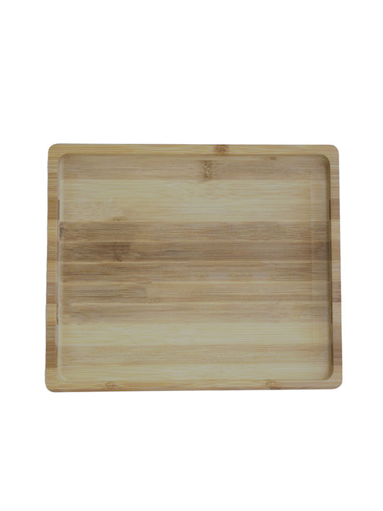 Bambus Holz Servierplatte Für Speisen Vorspeisen Süßigkeiten Pizza 32 cm Braune