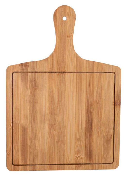 Plăci de Servire din Lemn Bamboo cu Mâner pentru Mâncare Aperitive Pizza 36 x 24 cm Maro