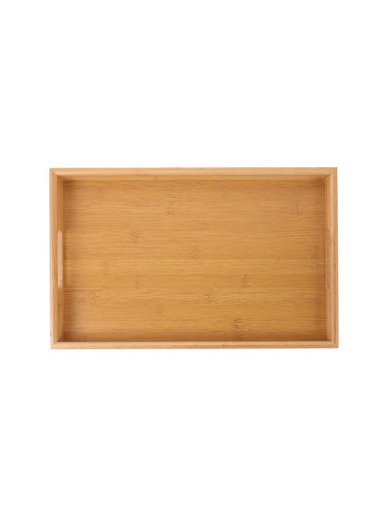 Bambus Hölzernes Servierplatte mit Griff 38 x 25 cm Braun
