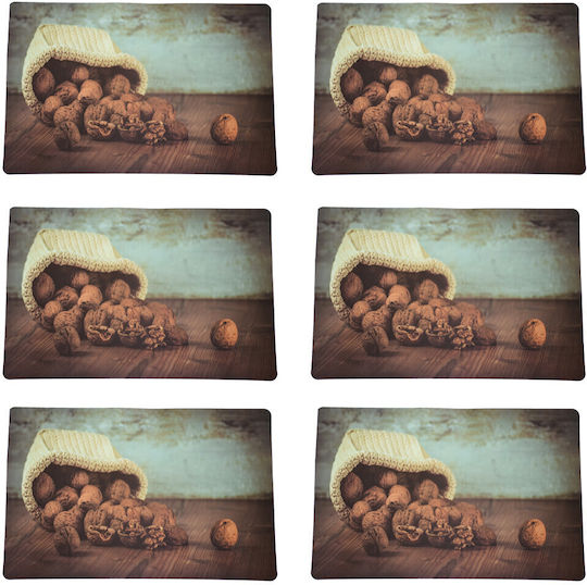 Plate Support Set Serving Meals Pufo Nüsse Saison Design 6 Stück