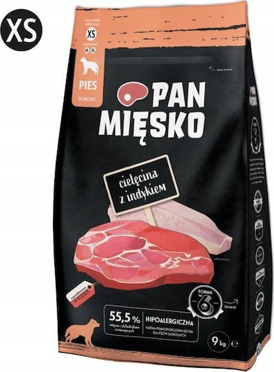 Pan Miesko 9kg Dry Food Gluten-Free for Adult Small Breed Dogs with Turkey