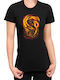 Damen T-Shirt Dragon Ball Z Tralala Goku Power Rot Schwarz