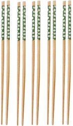 Set 5 Pairs Fluffy Bamboo Chopsticks for Sushi 22 cm Brown and Green