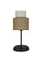Heronia Plastic Table Lamp for Socket E27 with Brown Shade and Black Base