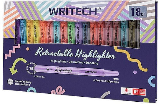 Writech Μαρκαδόροι Υπογράμμισης Σετ 18 χρώματα