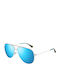 Maui Jim Ανδρικά Γυαλιά Ηλίου με Ασημί Μεταλλικό Σκελετό και Μπλε Φακό B665-17B