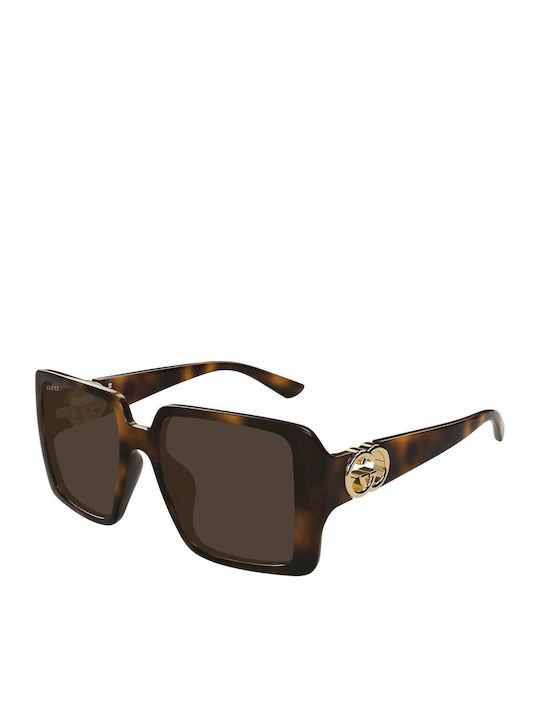 Gucci Γυναικεία Γυαλιά Ηλίου με Καφέ Ταρταρούγα Κοκκάλινο Σκελετό και Καφέ Φακό GG1692S 002