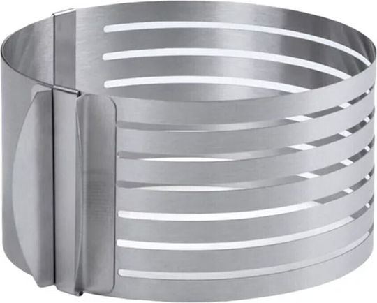 Adjustable Metal Ring Pufo Cake Cake Pastries 6 Slicing Sections Height 8.5 Cm Silver