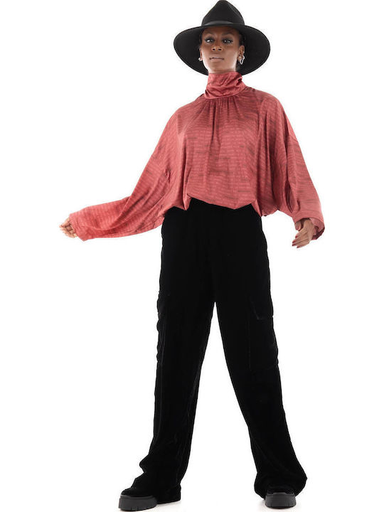 Collectiva Noir Women's Fabric Trousers Black