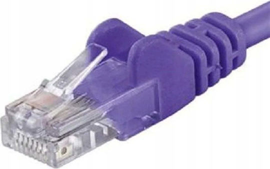 PremiumCord U/UTP Cat.5e (Gigabit) Мрежов Кабел Ethernet 1м Лилав