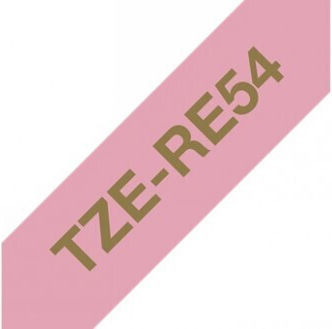 Brother Tze-re54 24мм златно на розова сатенена лента 4м
