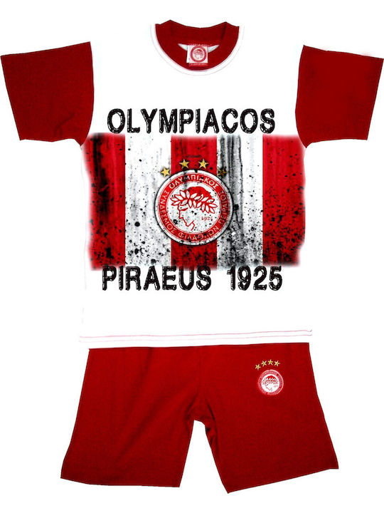 Olympiacos Детски Комплект със Шорти Червен 2 Броя Olympiacos Детски Комплект със Шорти Червен 2 Броя