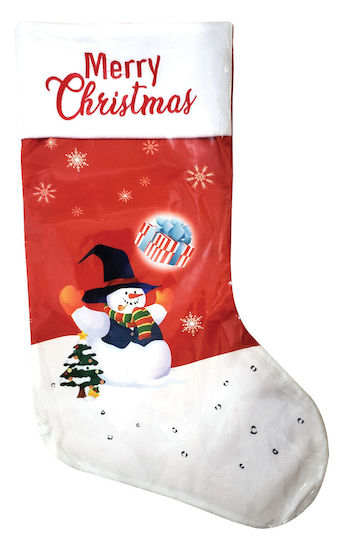 Christmas Stocking Boot Snowman Red-White 50cm L223983