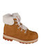 Street Glitz Leather Kids Boots with Laces Beige