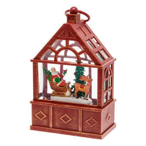 Christmas Decorative Traffic Light Lighted with Santa Claus 10x4x25cm