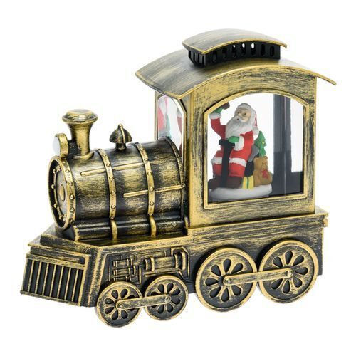 Christmas Decorative Train Lighted with Santa Claus 16x8x18cm