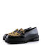 Leather Women's Loafers in Black Color
