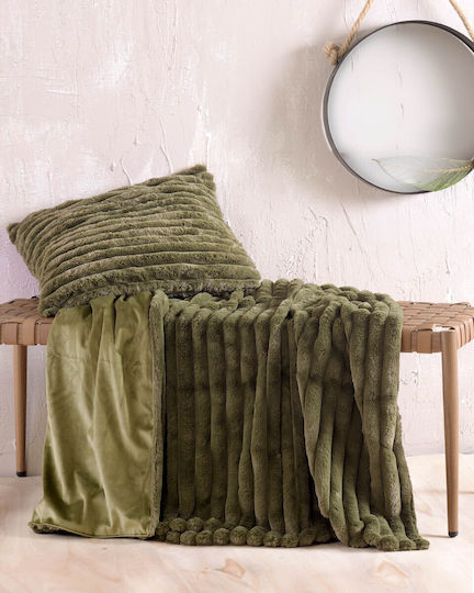 Rythmos Ayla Pelzige Decke Für Couch 140x170cm Grün