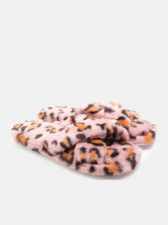 Winter Damen Hausschuhe mit Fell Rosa