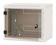 19 Inch Single Section Wall Mounted Rack Cabinet 12U 500mm Full Glass Doors IP30 Load Capacity 30kg Light Gray RAL7035