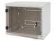 19"-Wandgehäuse, einteilig, 12HE/600mm, Vollglastüren, IP30, Tragfähigkeit 30kg, Lichtgrau RAL7035
