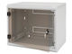 19" Single-door Wall-mounted Rack Cabinet 18U 500mm Full Glass Doors IP30 Load Capacity 30kg Light Gray RAL7035