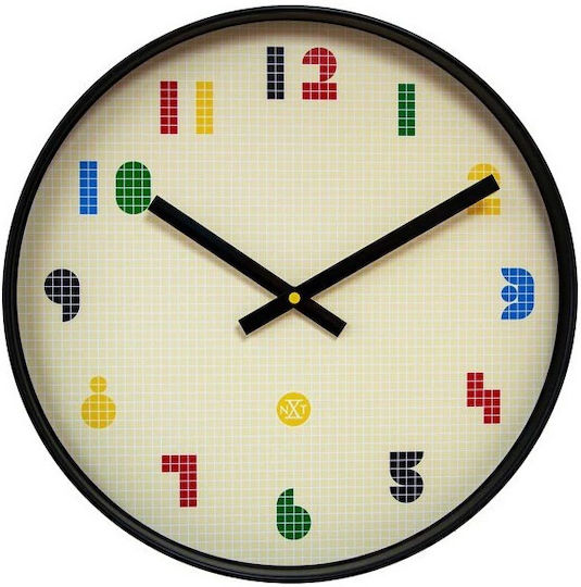 Ρολόι Τοίχου 35cm Αθόρυβο Μαύρο Πολύχρωμο Abs Nextime 'bit' 7371 Ρολόι Τοίχου 35cm Αθόρυβο Μαύρο Πολύχρωμο Abs Nextime 'bit' 7371